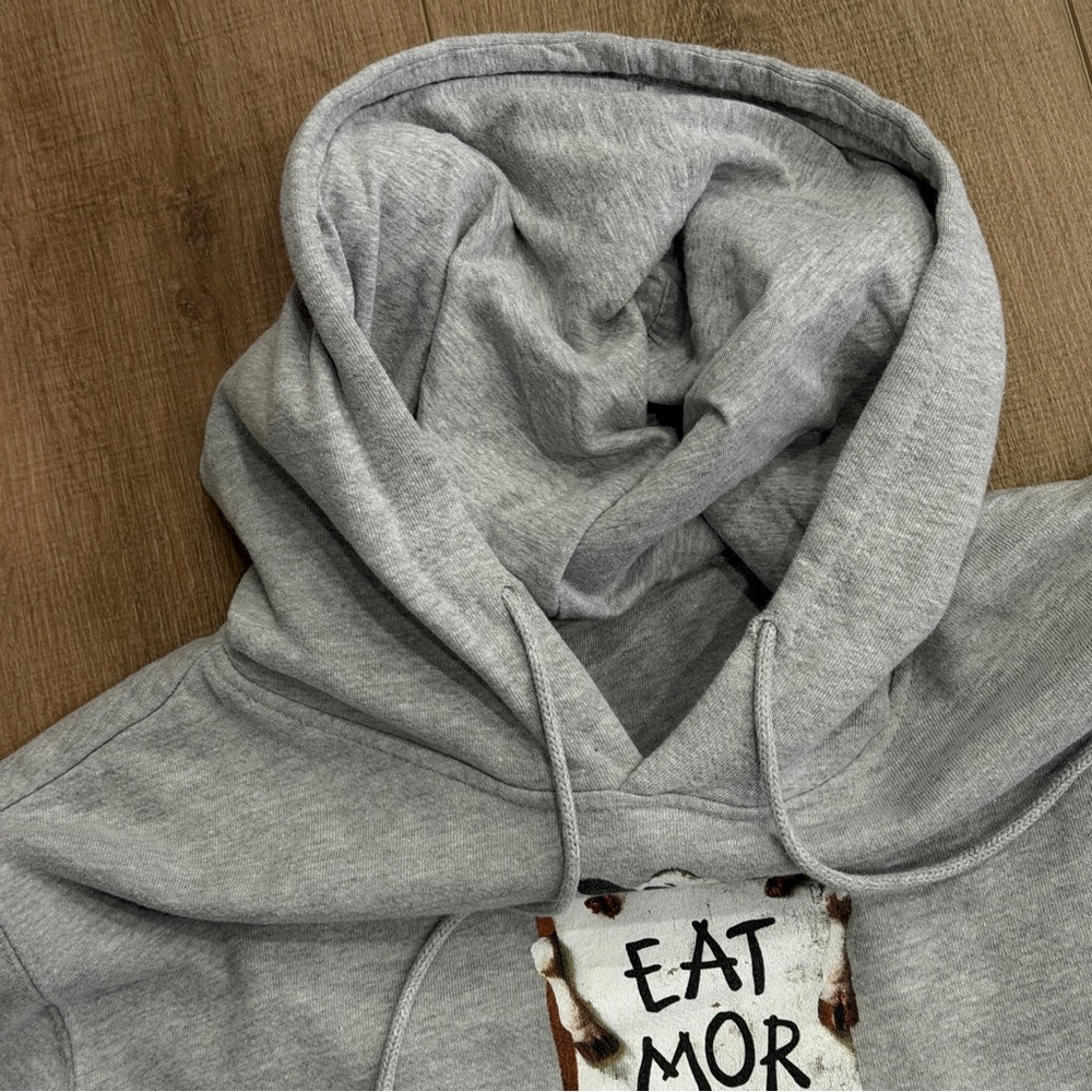 Chick-fil-a Hoodie Unisex M‎ Gray Eat Mor Chikin Cow Sweatshirt Pullover Uniform - Picture 5 of 8